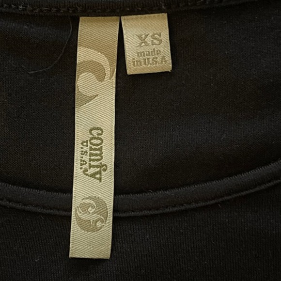 COMFY USA Mixed Media Hi-Low Tunic Top Black Long Sleeve Size‎ XS (Oversized) - Picture 6 of 6